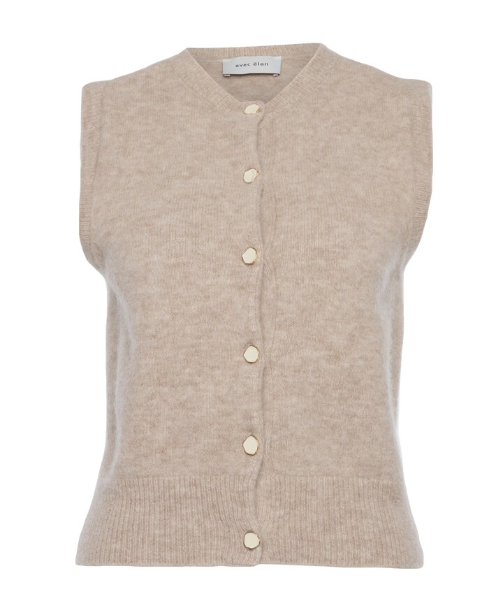Dames gilet beige
