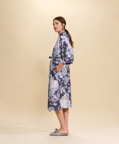 Dames ochtendjas blauw