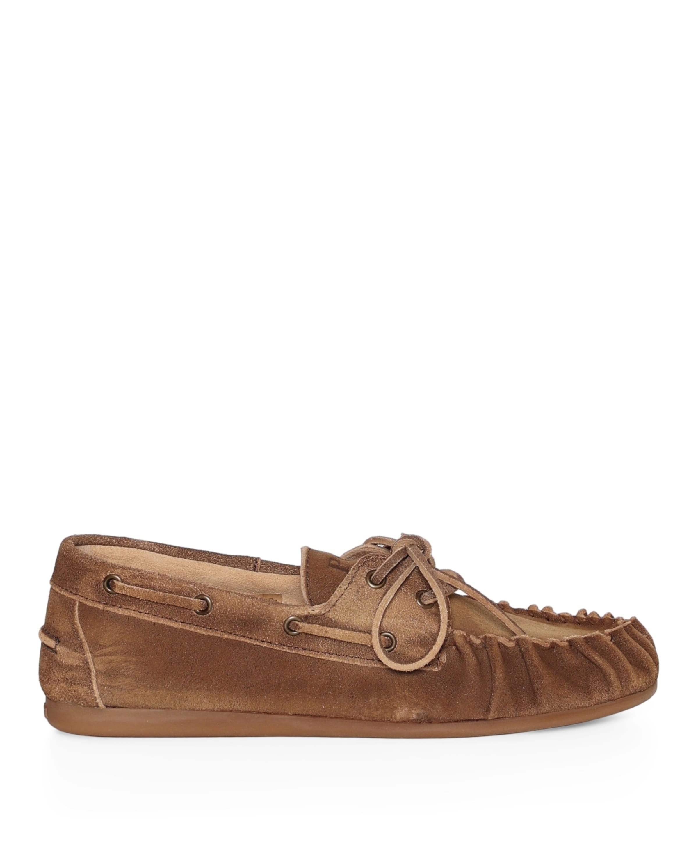 Boat Loafer Wrinkle dames instappers bruin