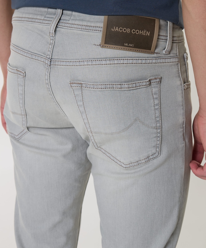 Nick Slim 5 pkt heren jeans grijs