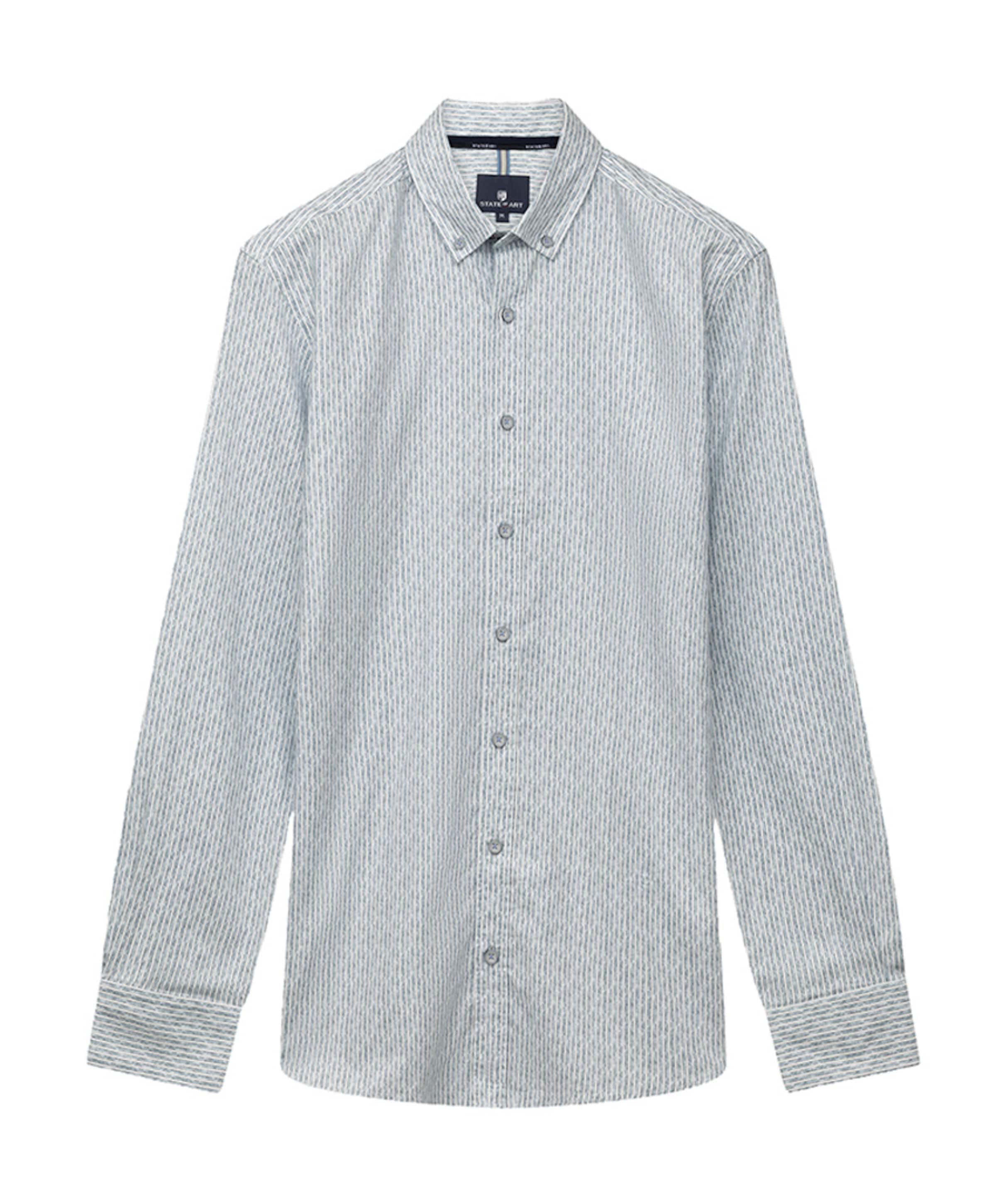 Heren overhemd lange mouw blauw