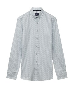 Heren overhemd lange mouw blauw