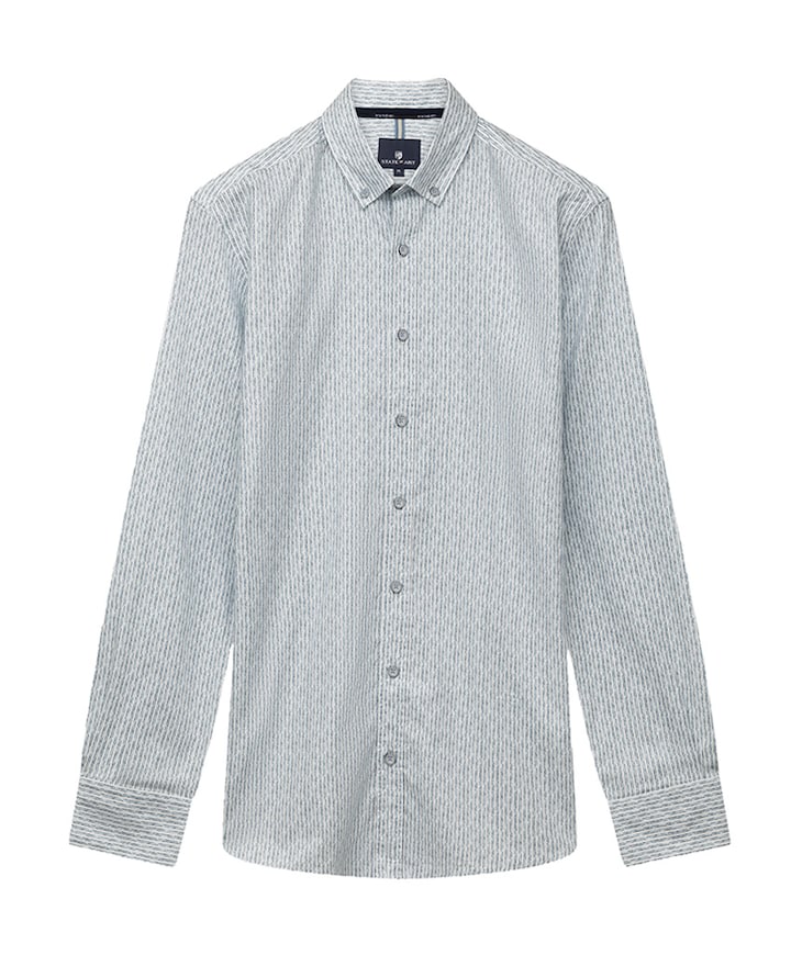 Heren overhemd lange mouw blauw