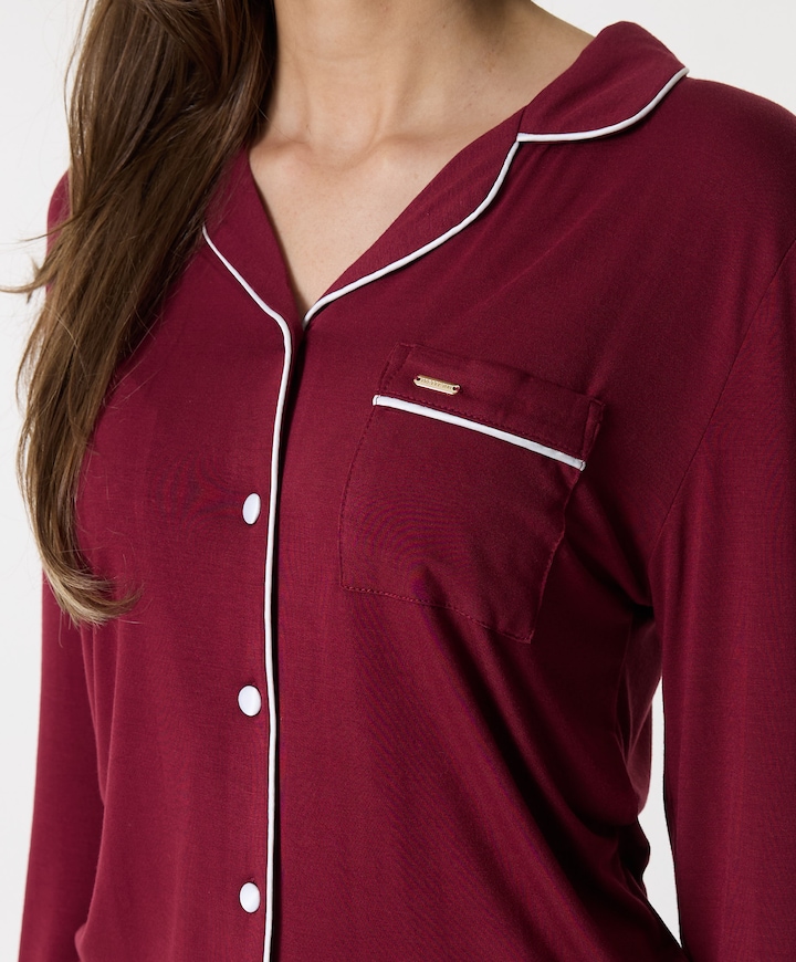Dames pyjamaset bordeaux