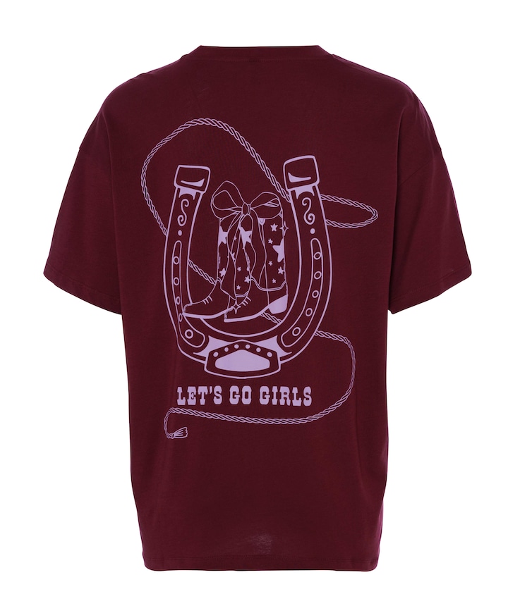 Dames t-shirt bordeaux