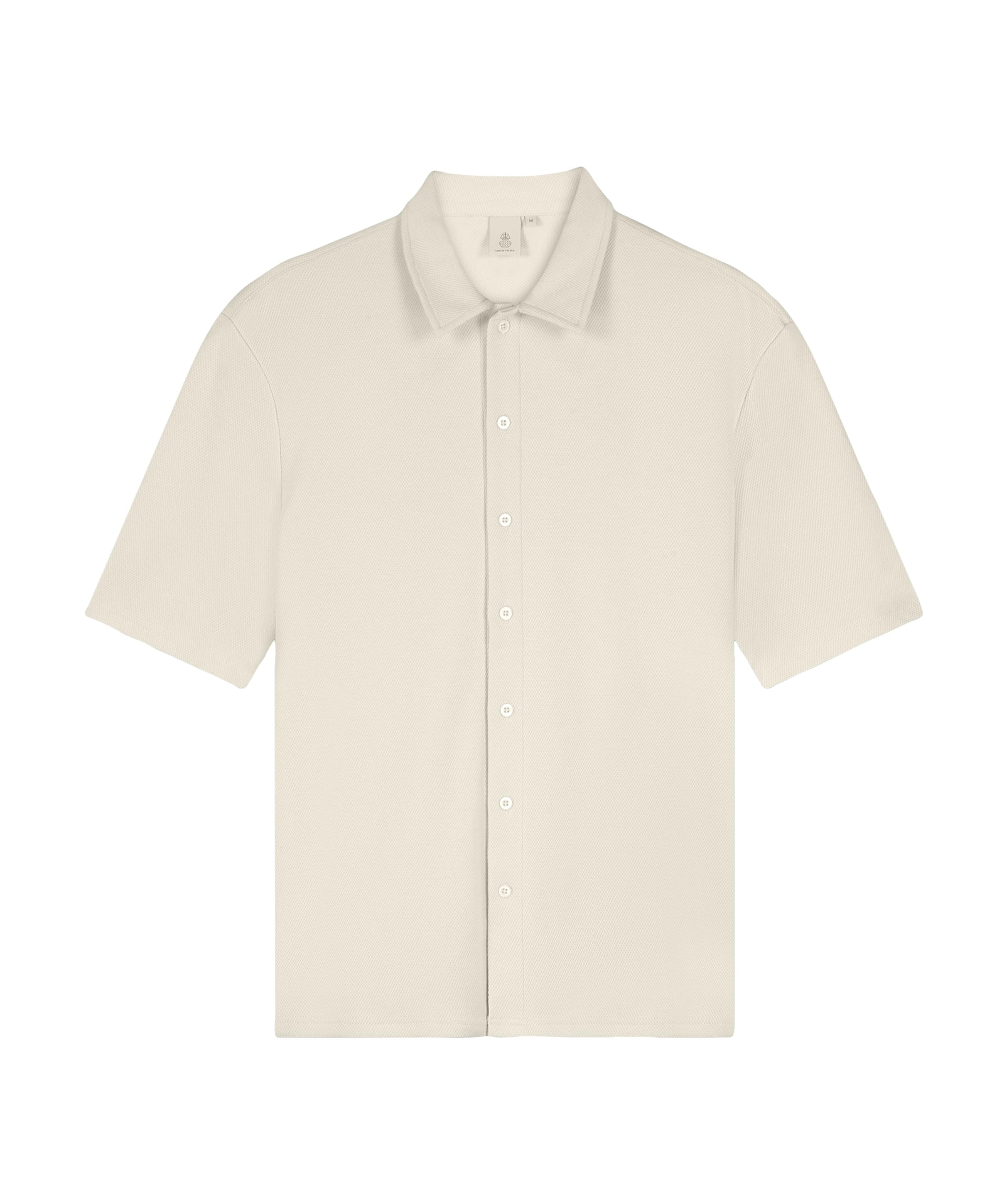 Heren overhemd korte mouw beige