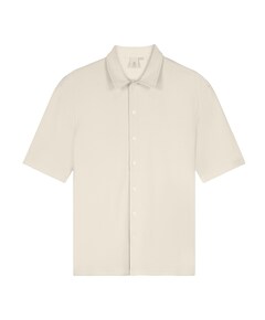 Heren overhemd korte mouw beige