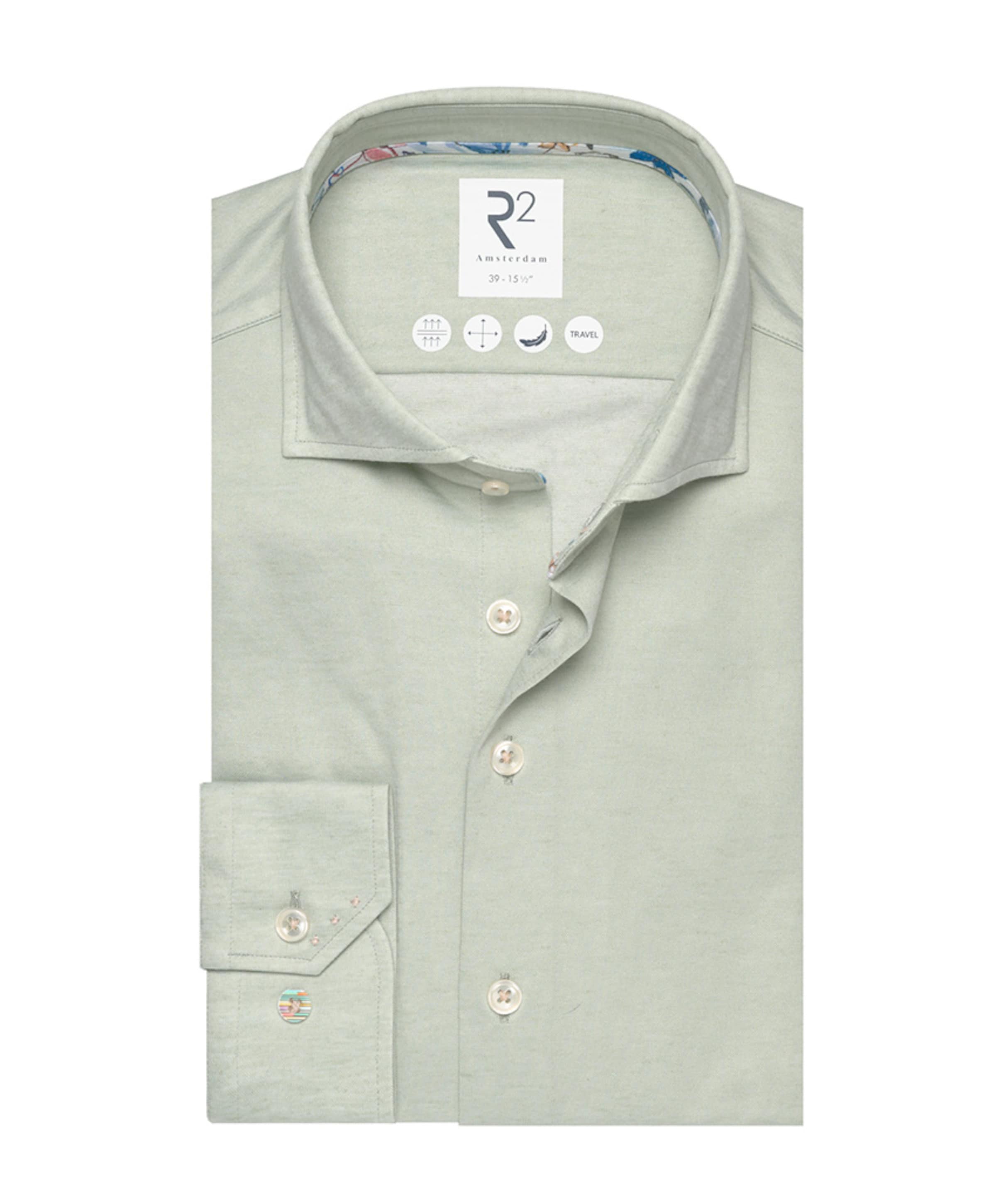 Heren overhemd lange mouw groen