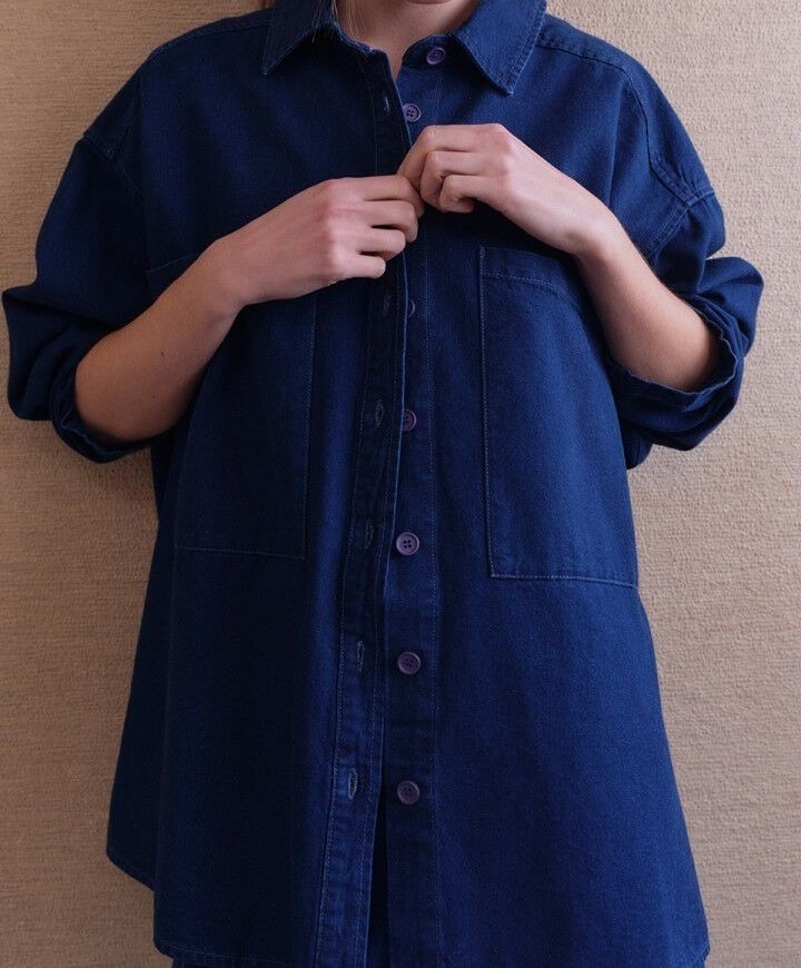 Dames blouse blauw