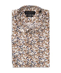 Heren overhemd korte mouw beige