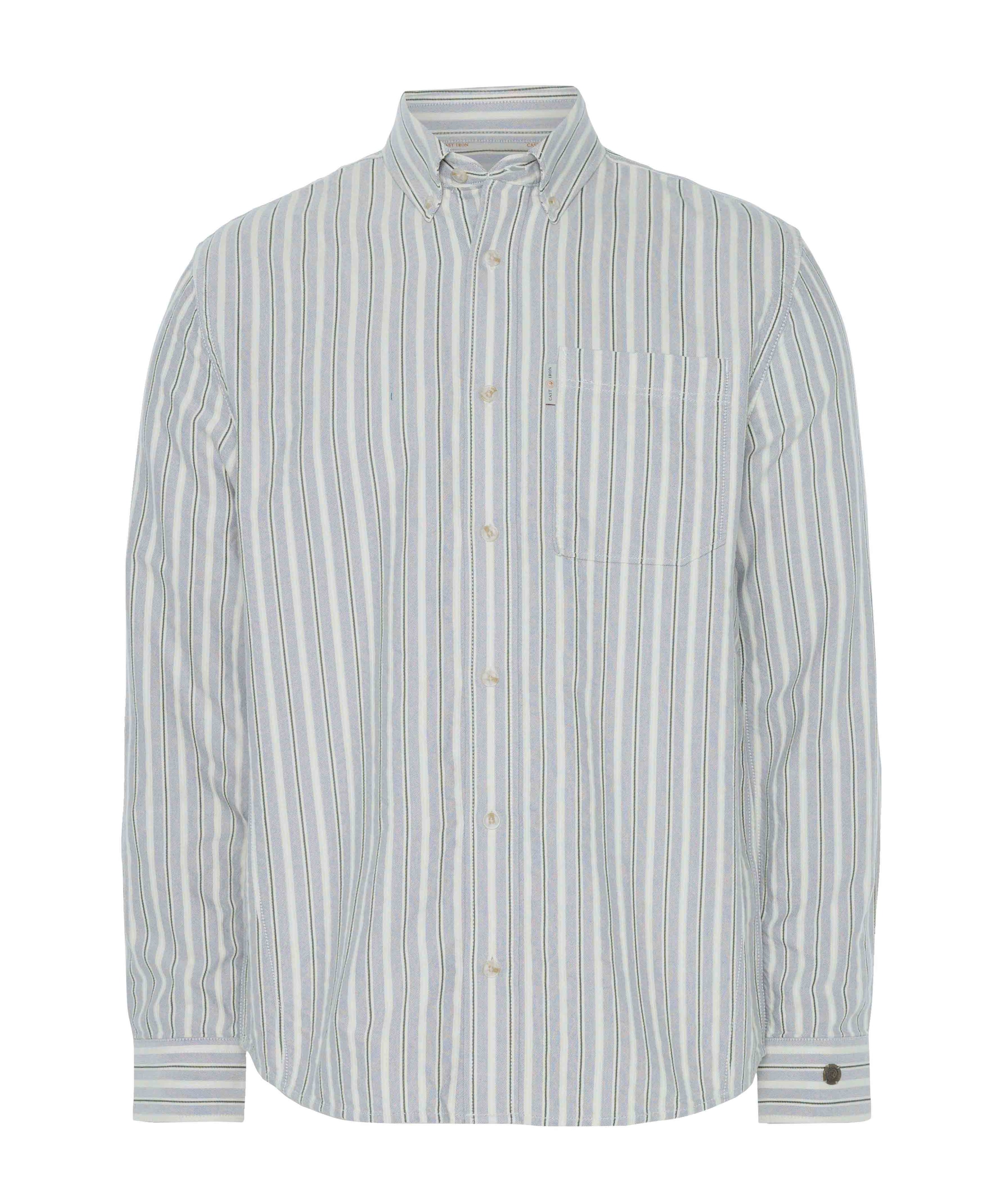 Heren overhemd lange mouw grijs