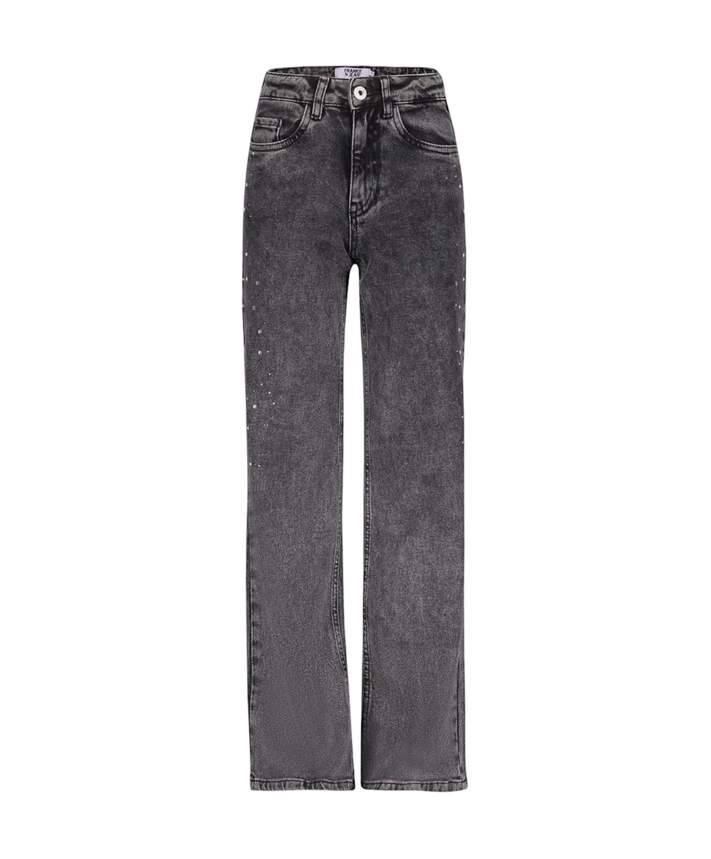 Attitude Wide Leg Glitter meisjes jeans grijs