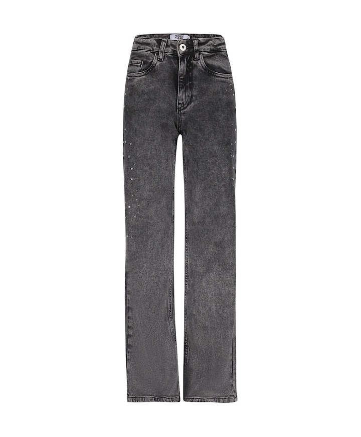 Attitude Wide Leg Glitter meisjes jeans grijs