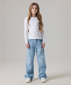 NKFROSE HW WIDE JEANS 1411-TE NOOS meisjes jeans blauw
