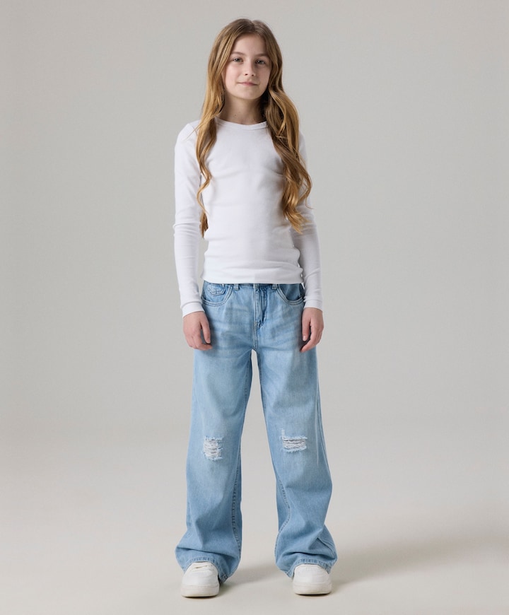 NKFROSE HW WIDE JEANS 1411-TE NOOS meisjes jeans blauw