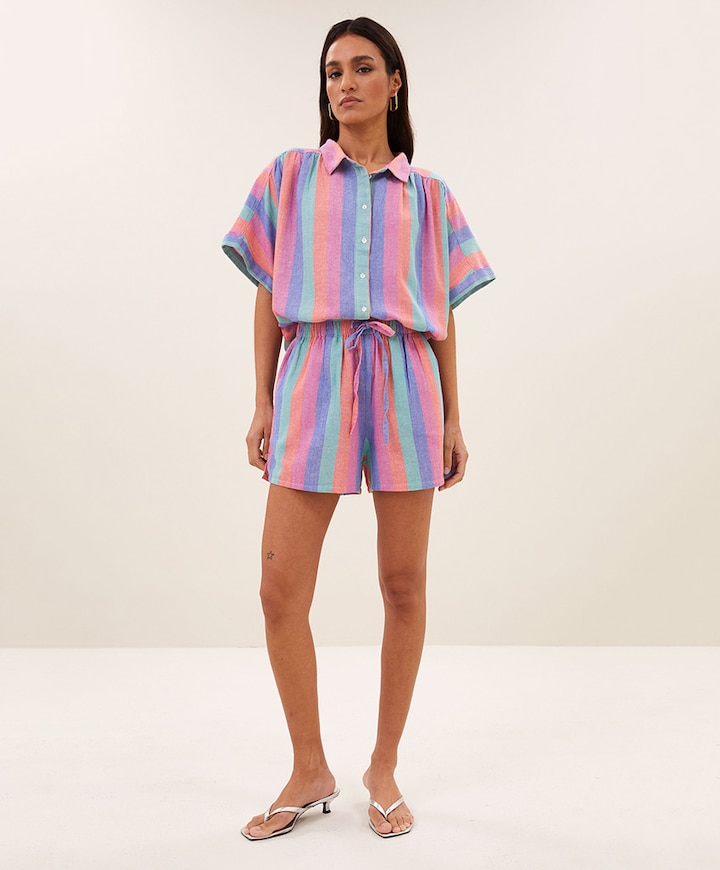 isa rainbow dames korte broek roze