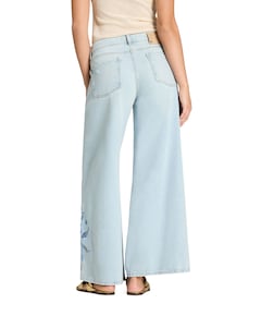Palazzo cropped dames jeans blauw