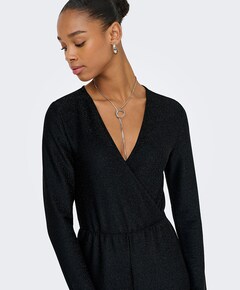 ONLRICH L/S GLITTER jumpsuit zwart
