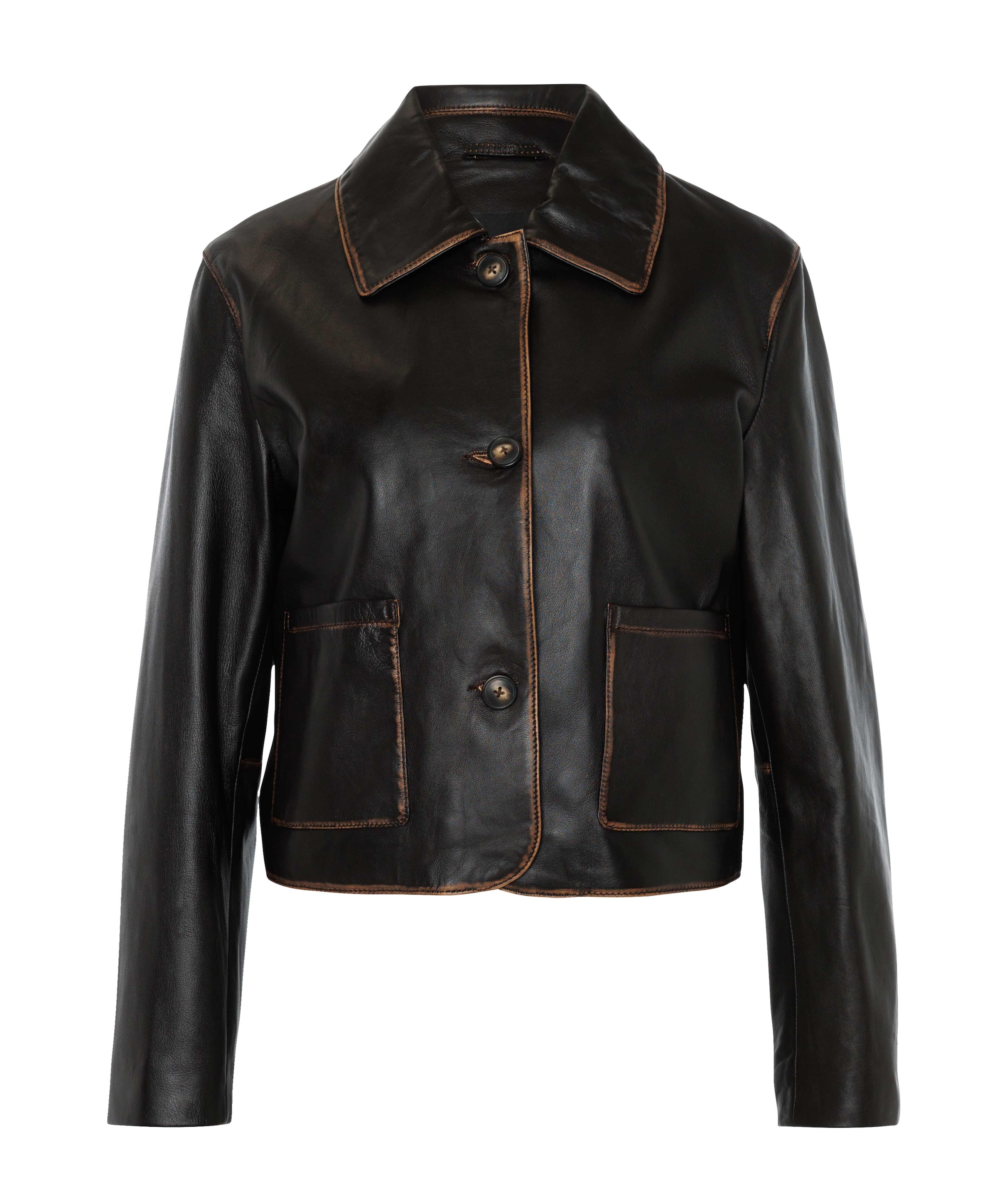 Dames leren jas blauw