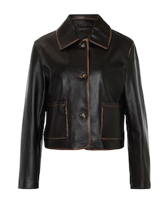 Dames leren jas blauw