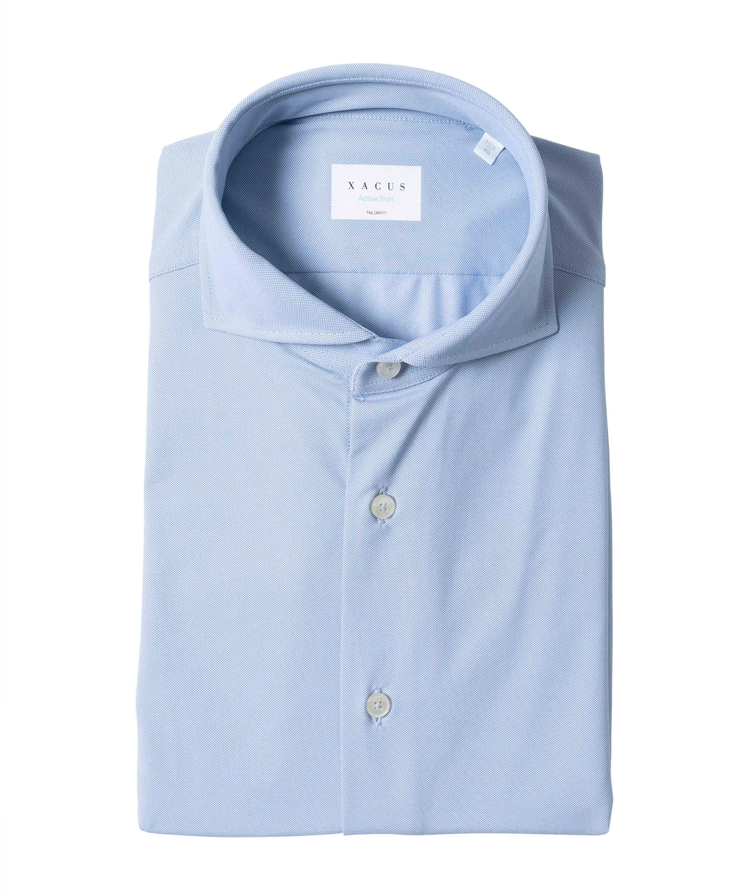 Heren overhemd lange mouw blauw