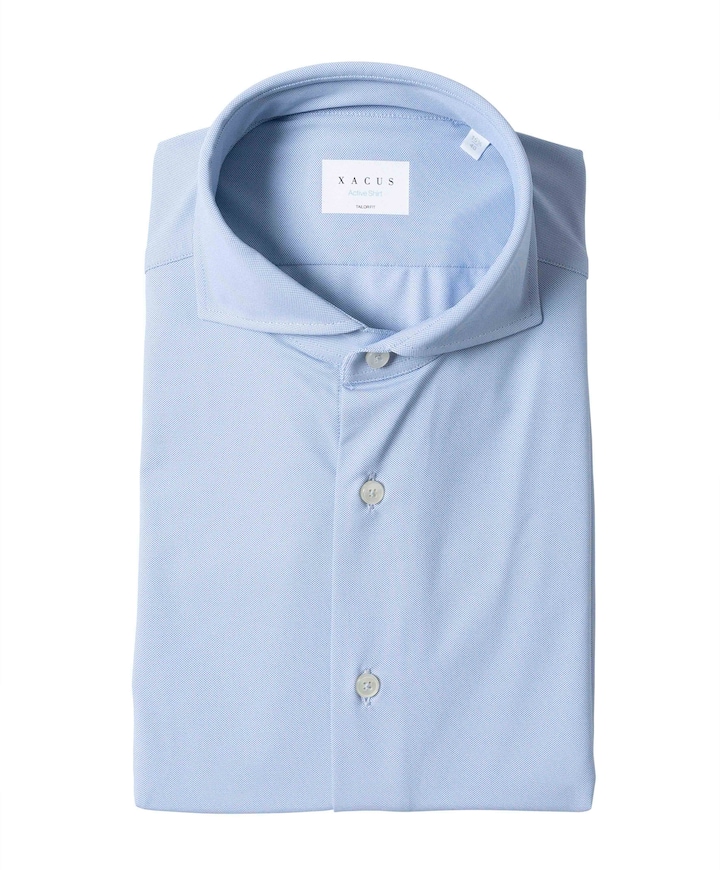 Heren overhemd lange mouw blauw