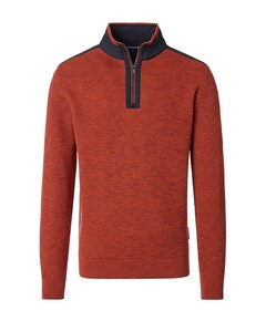 Heren trui met rits oranje