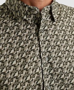 Heren overhemd lange mouw grijs