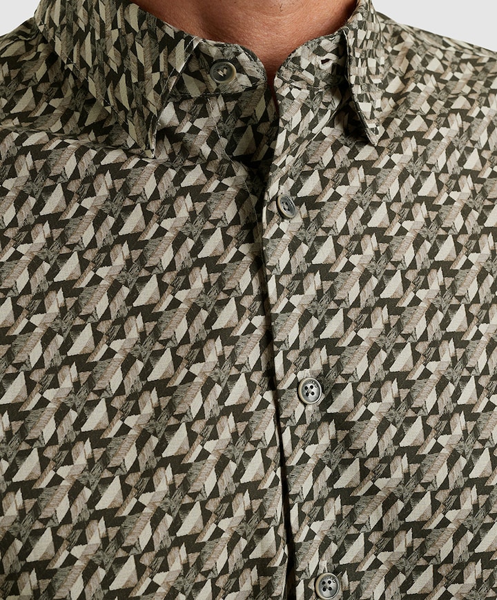 Heren overhemd lange mouw grijs