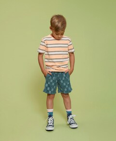 Short ruit badstof jongens korte broek blauw