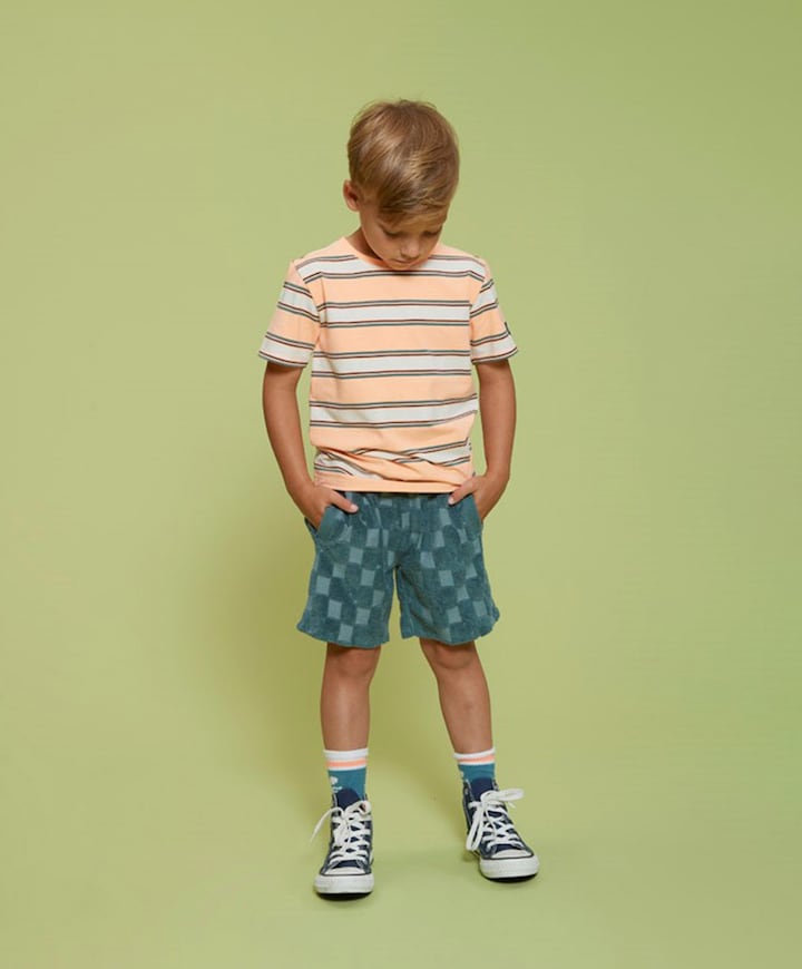 Short ruit badstof jongens korte broek blauw