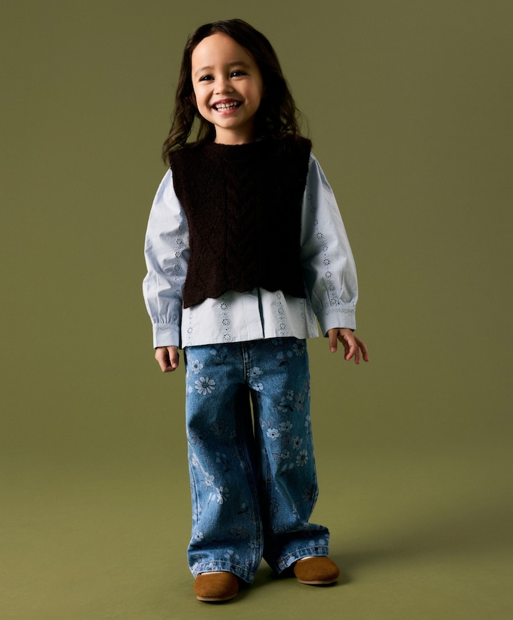 NMFROSE WIDE AOP 2633-IM meisjes jeans blauw