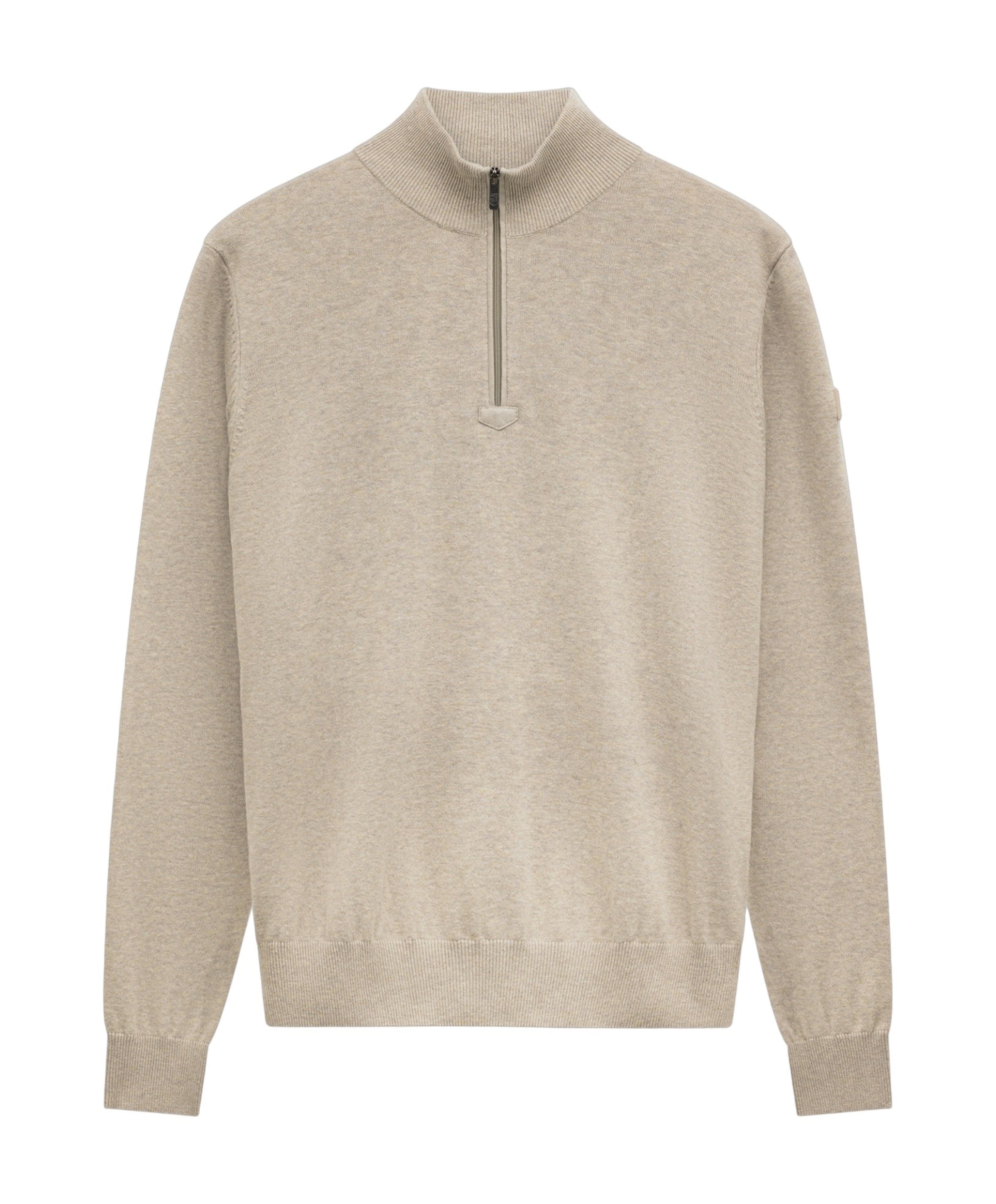 Heren trui met rits beige
