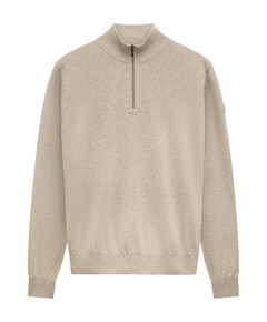 Heren trui met rits beige