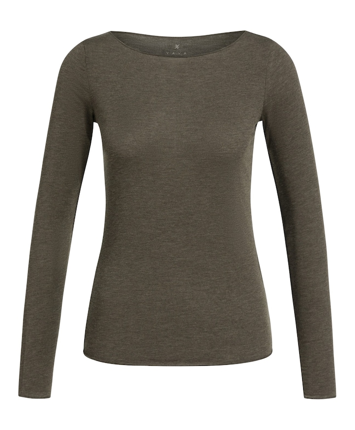Dames longsleeve bruin