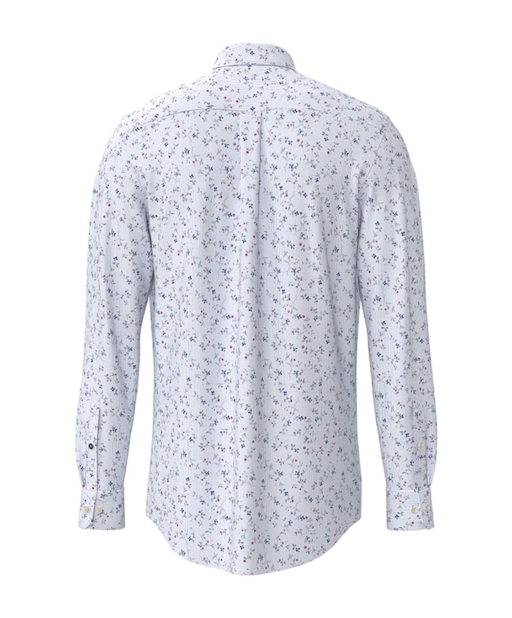 Heren overhemd lange mouw blauw
