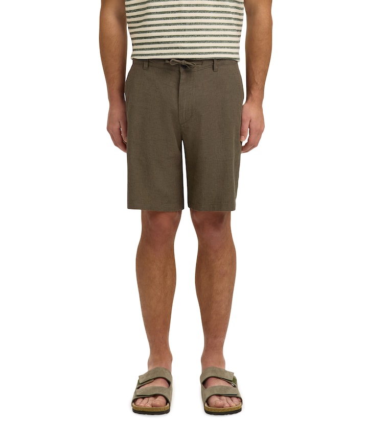 SLHREGULAR-BRODY LINEN SHORTS NOOS heren korte broek groen