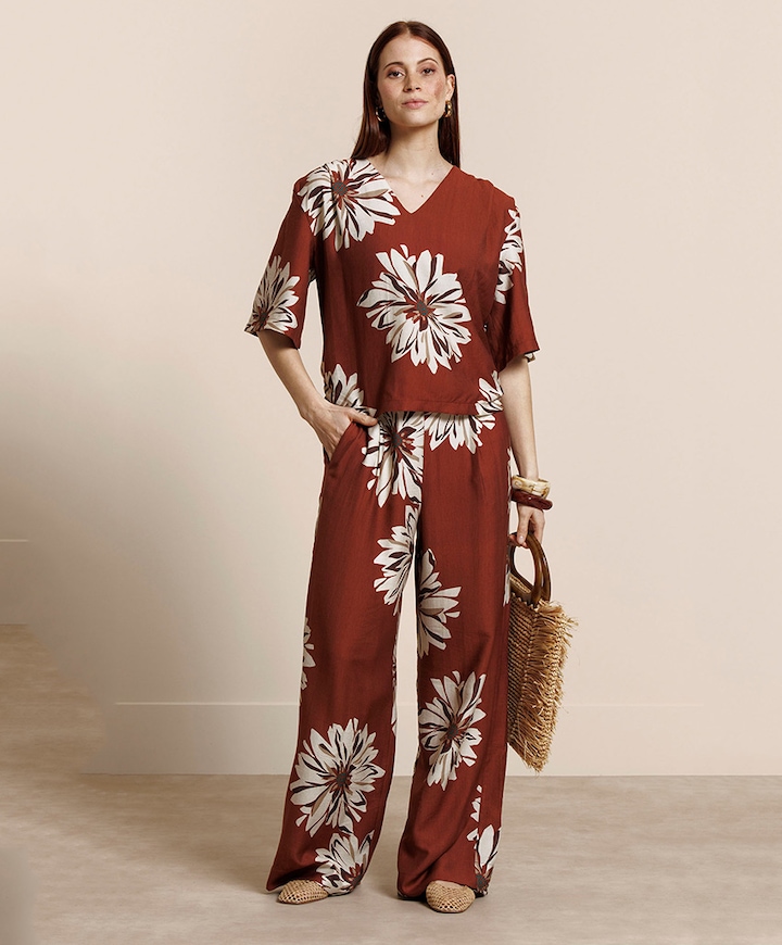 Dames blouse brique
