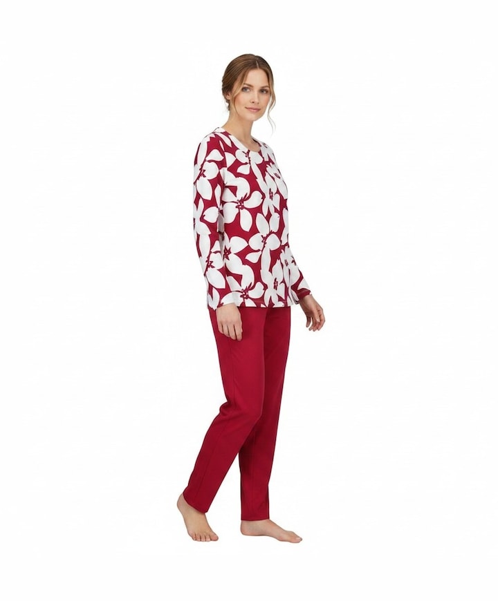 Dames pyjamaset bordeaux