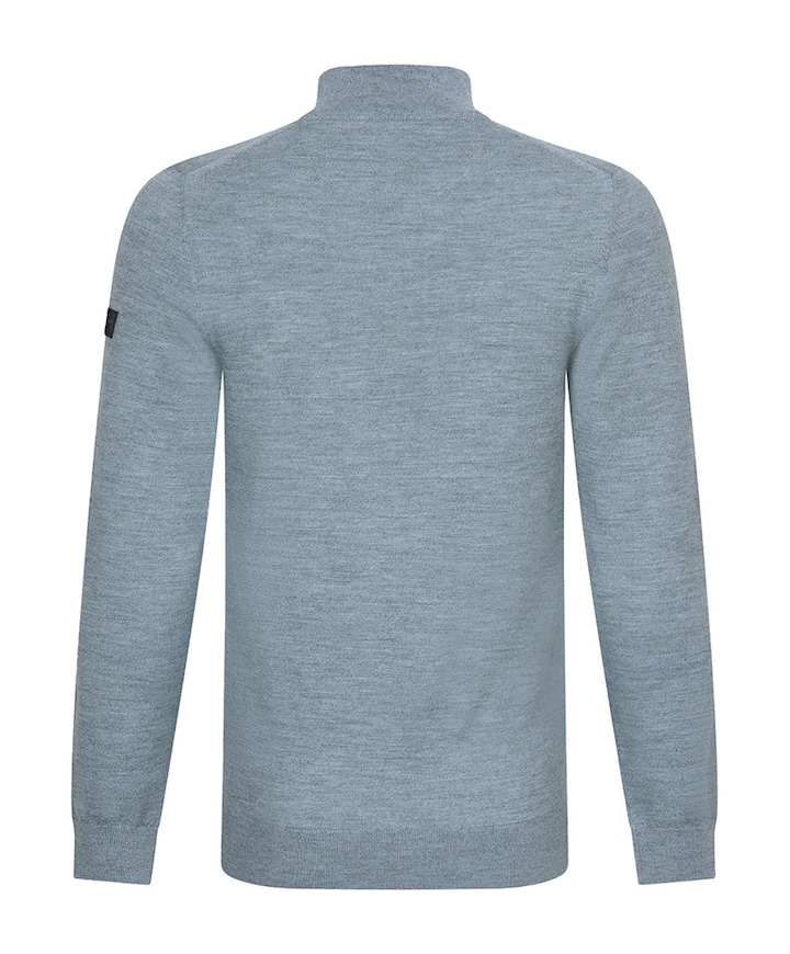 Heren trui met rits blauw
