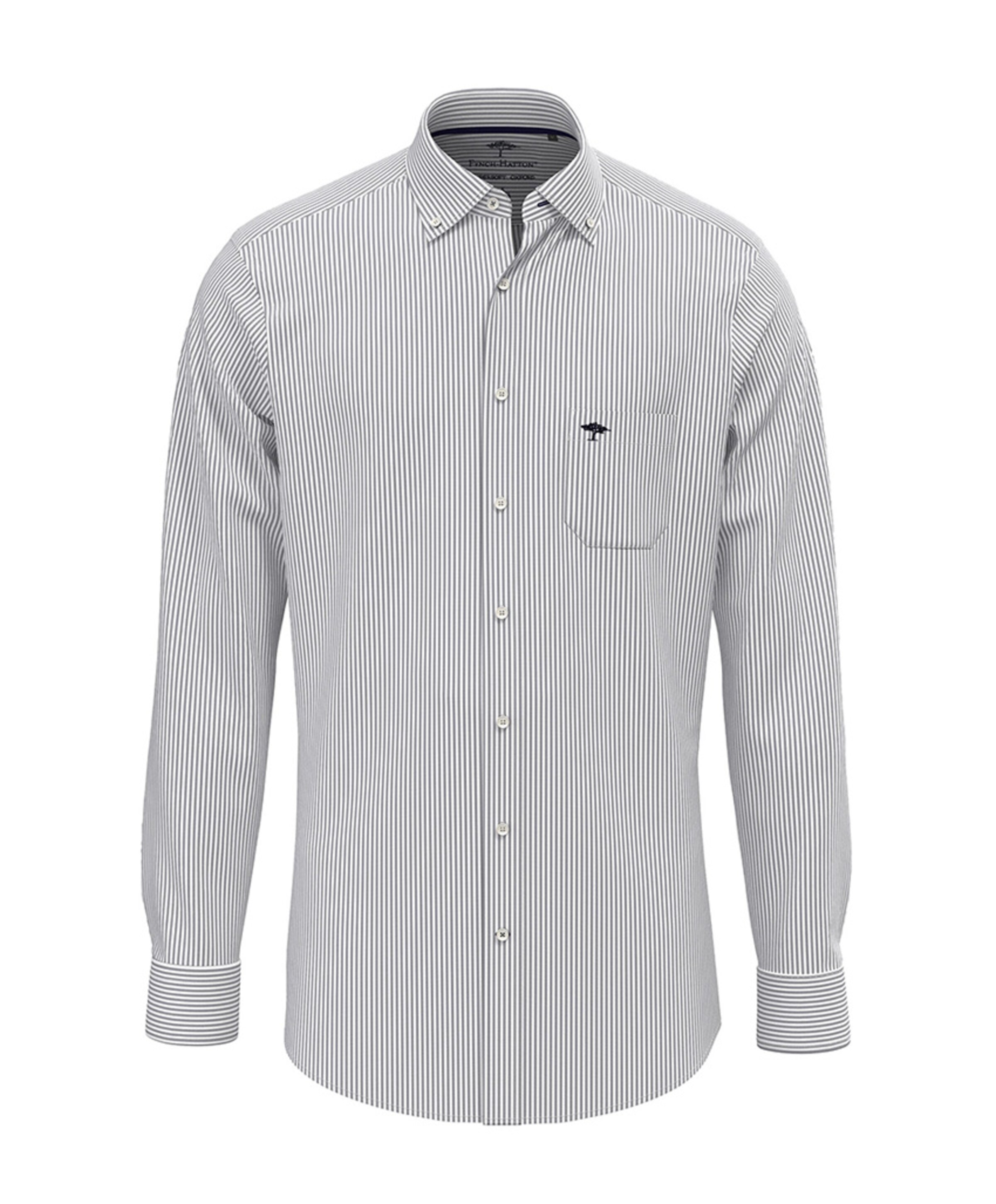 Heren overhemd lange mouw blauw