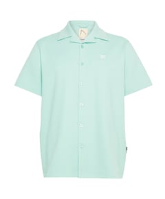 Heren overhemd korte mouw blauw