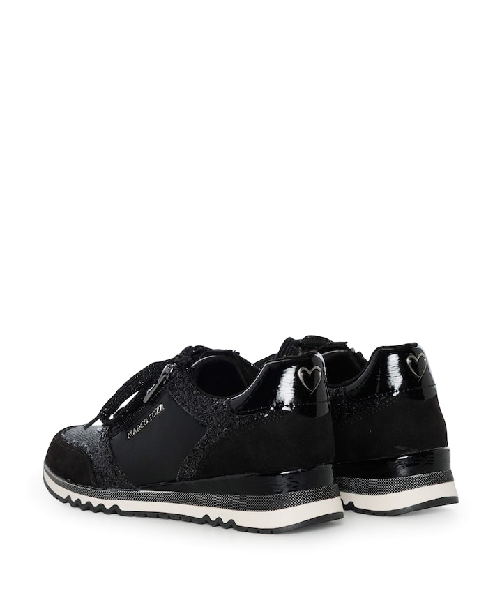 Lace-up dames sneakers zwart