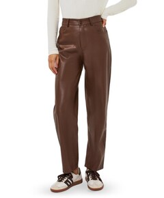 Barrel PU dames broek bruin