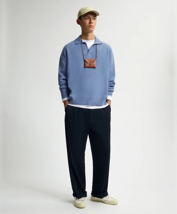 Heren polo blauw