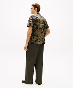 Heren overhemd korte mouw blauw