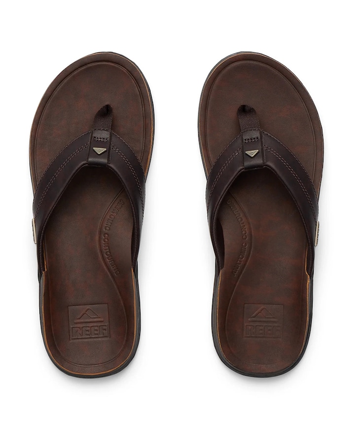 Leather offshore heren slipper bruin