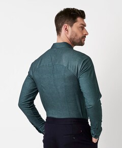 Heren overhemd lange mouw groen