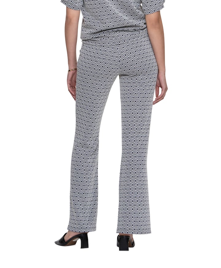 Jacquard dames broek ecru