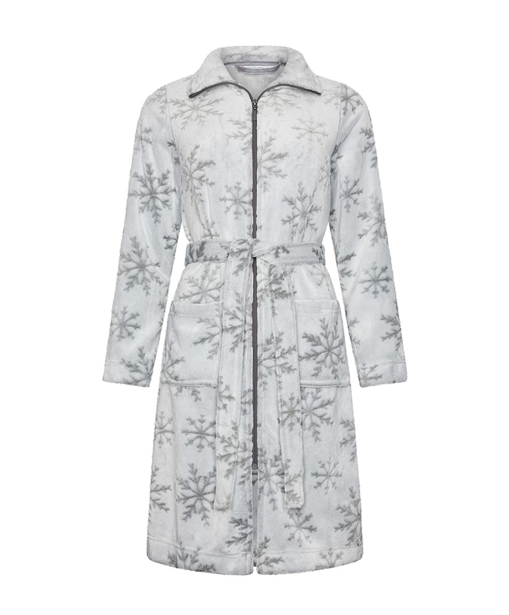 Dames ochtendjas grijs